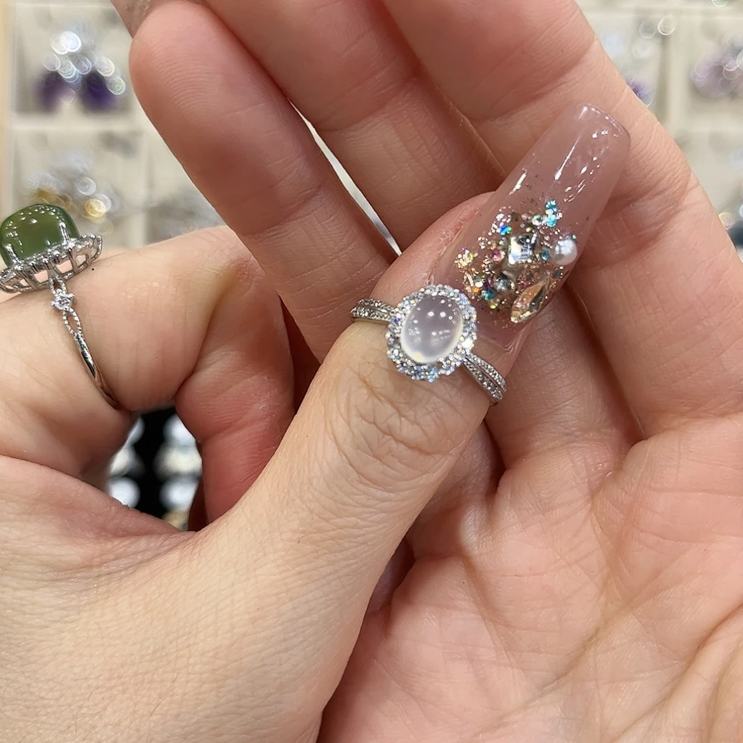 小***樾蛇纹石玉银S925镶嵌颈饰