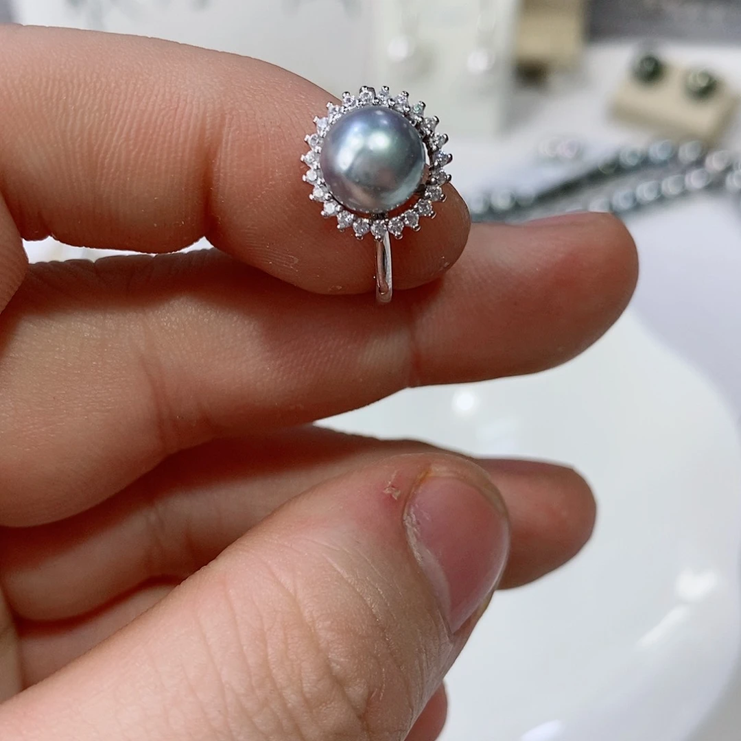 海水珍珠戒指银S925镶嵌