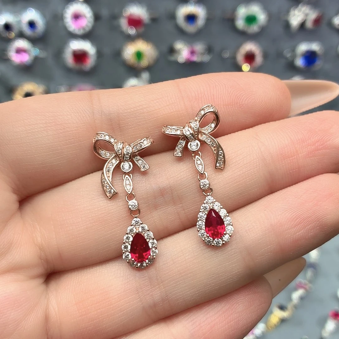 925银培育鸽血红色宝石