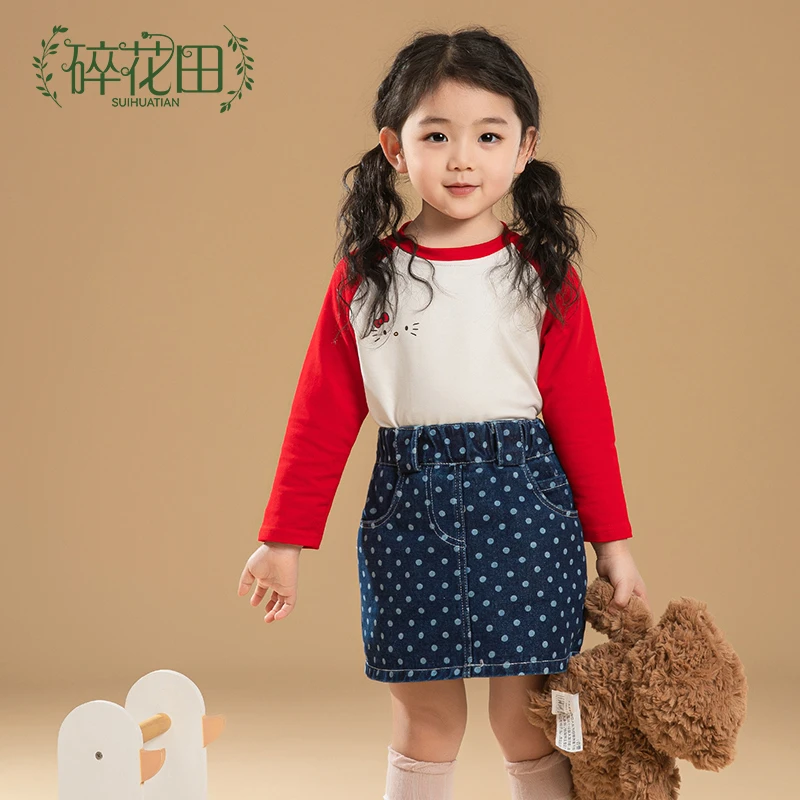 儿童裙子女中小童波点牛仔裤裙W09（裤裙）