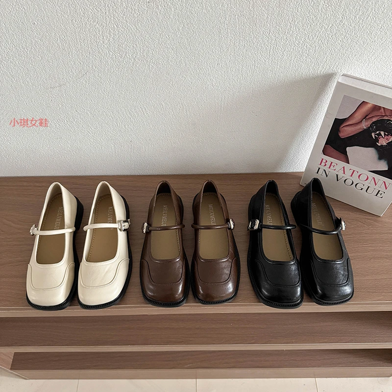 法式玛丽珍小皮鞋女2025新款夏春季复古平底百搭配裙子日系jk单鞋
