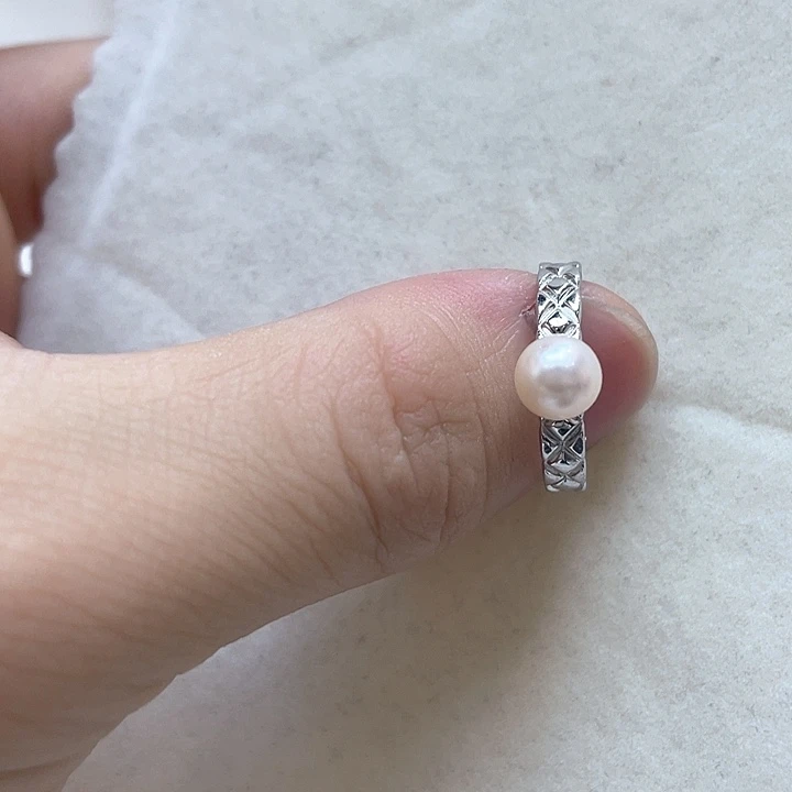 海水珍珠银S925镶嵌戒指