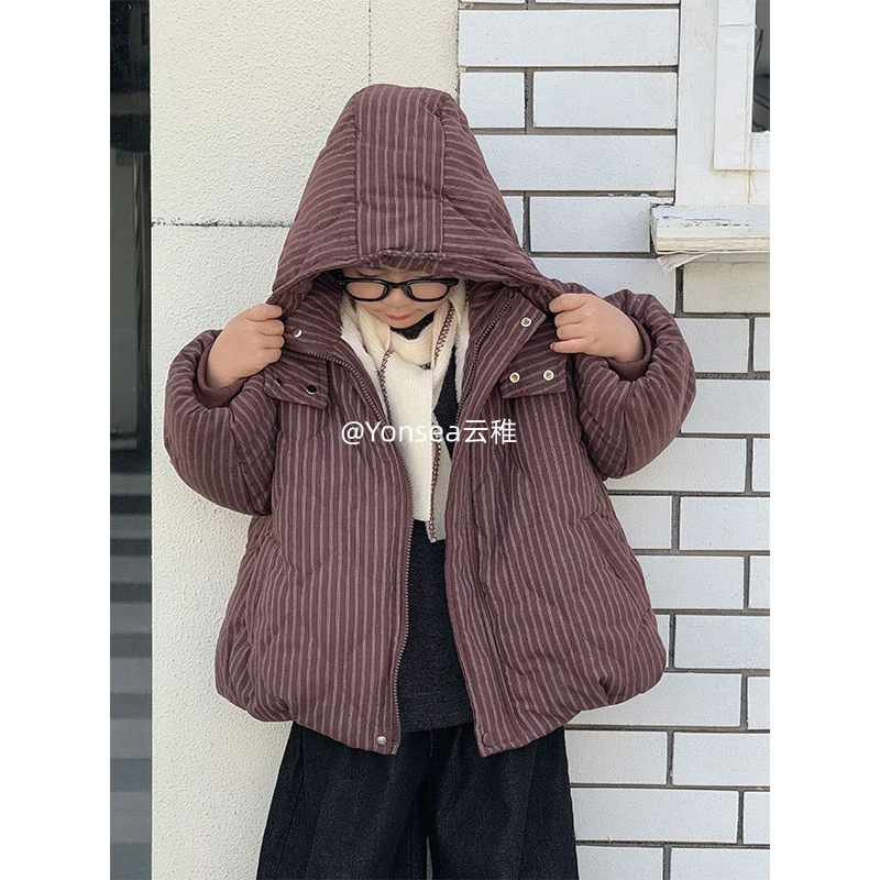 Yonsea云稚儿童加绒棉服冬季新款女童夹棉韩版保暖男童冬装外套潮