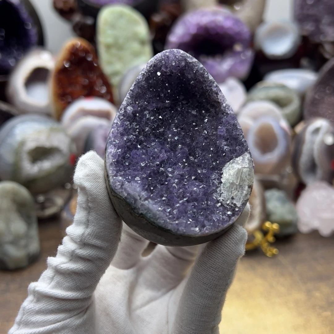 珠宝半成品未镶嵌水晶方解龙蛋15