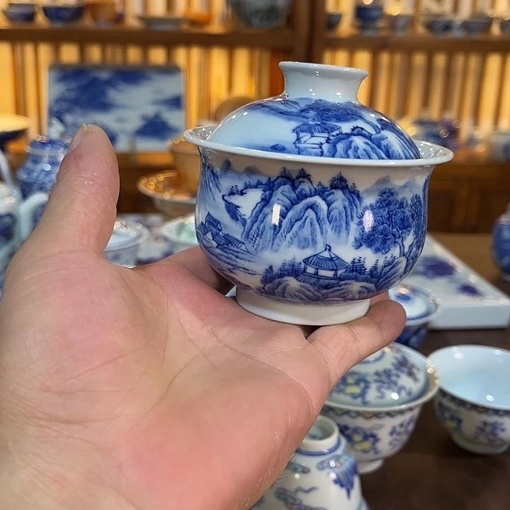 錡镇堂手工手绘盖碗