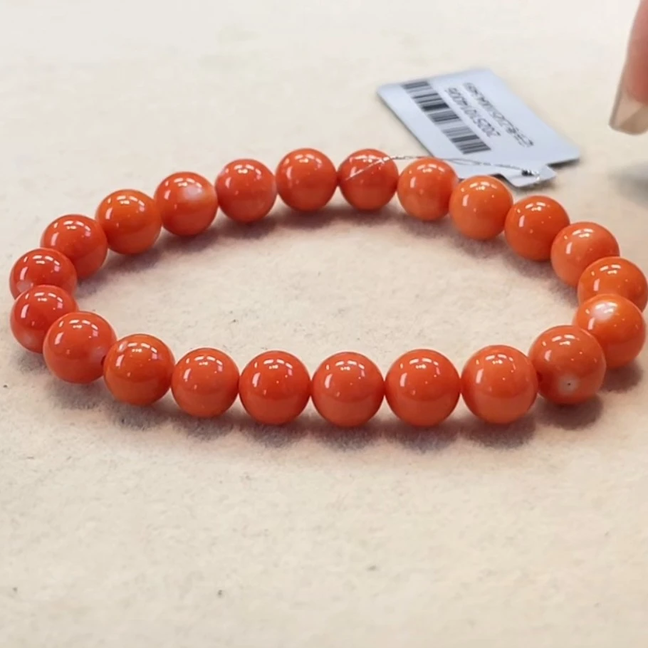 天然宝石红珊瑚手串