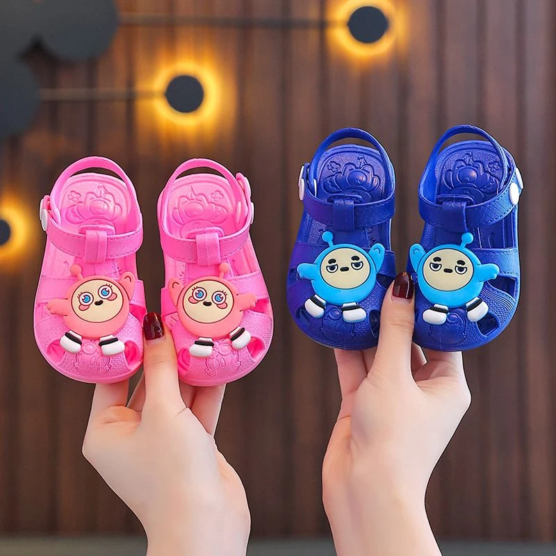 宝宝防滑超萌儿童包头学步软底透气凉鞋儿童奥特曼拖鞋凉拖3-6岁