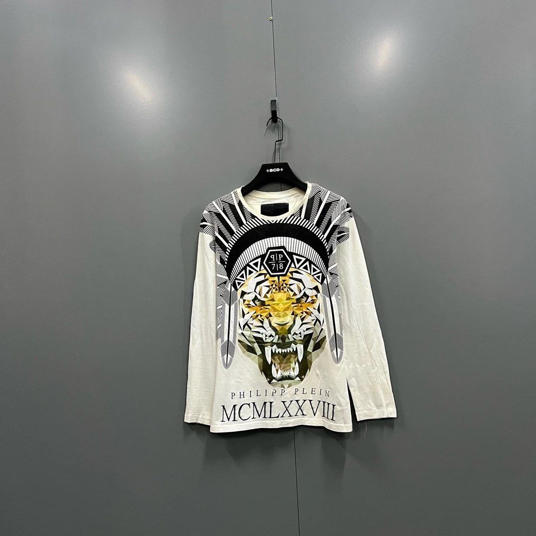 99新 Diesel jp930 PP 虎头图案印花长袖 L码 103141