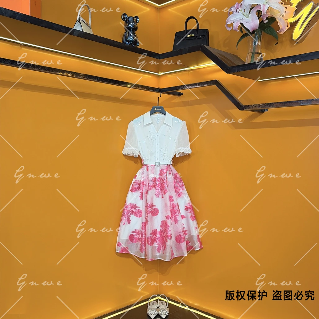 【私人订制】洋气显瘦法式时尚气质轻奢提花优雅连衣裙G6427