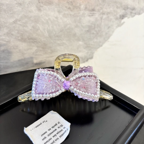 紫色蝴蝶结抓夹FJ1536