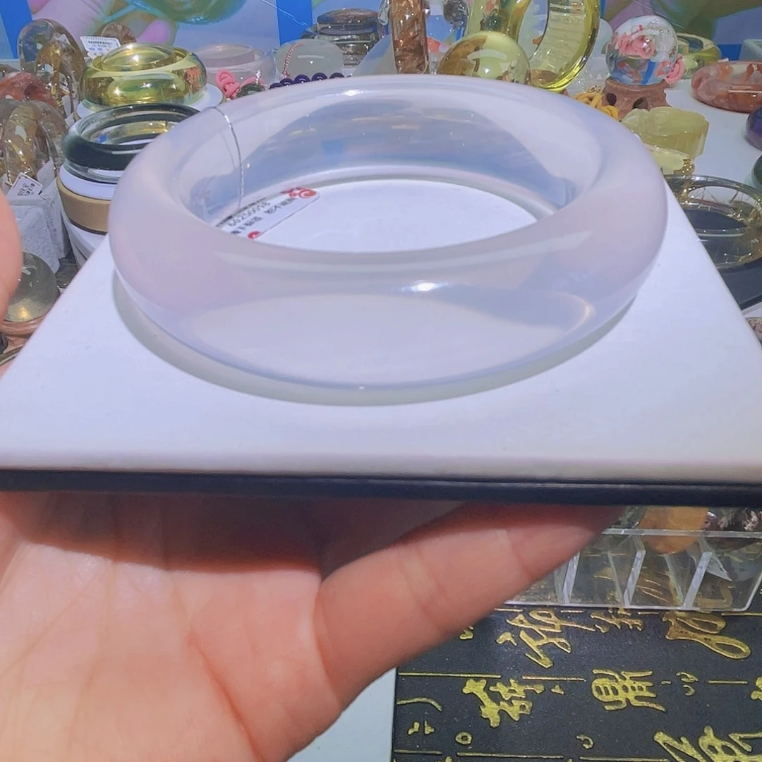 未镶嵌水晶手镯天然冰粉奶白晶福利款55➕圈