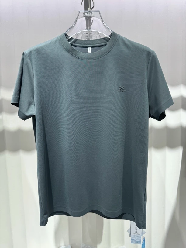 短袖圆领T恤宽松户外纯色中性风2788