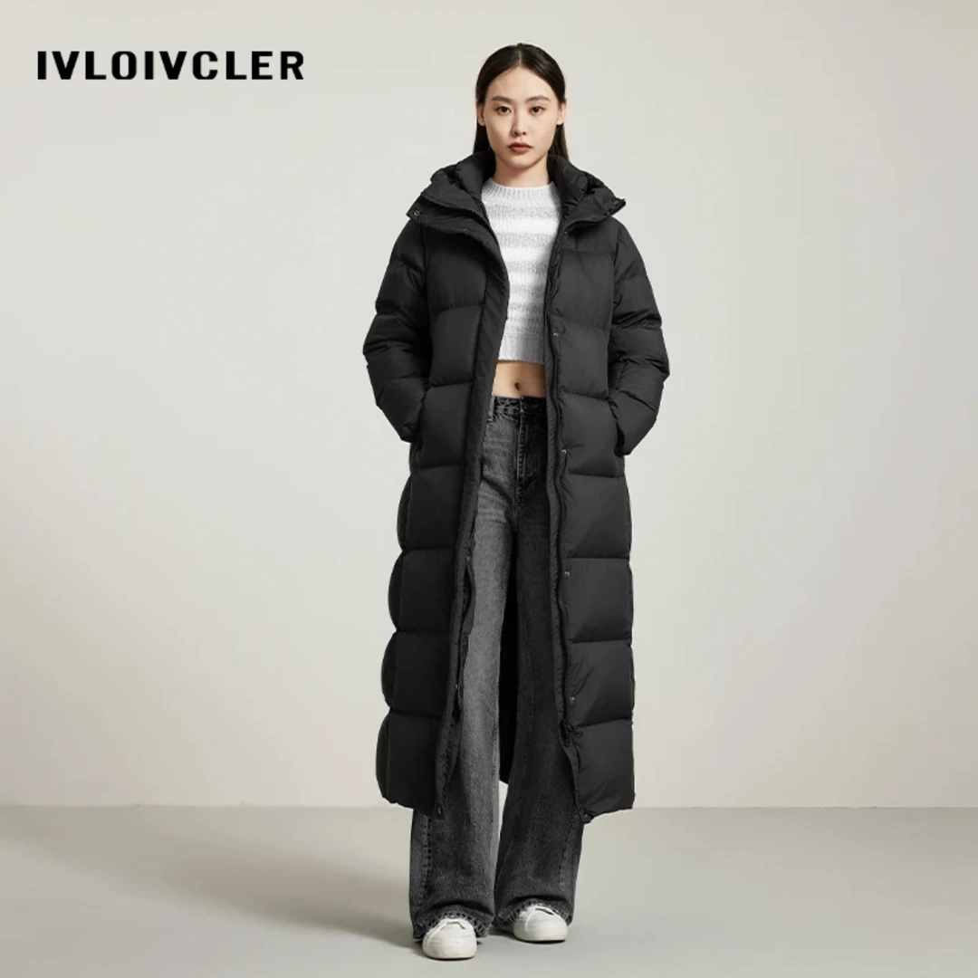 极寒轻奢超长款羽绒服冬季95鹅绒服宽松时尚加厚情侣连帽3306