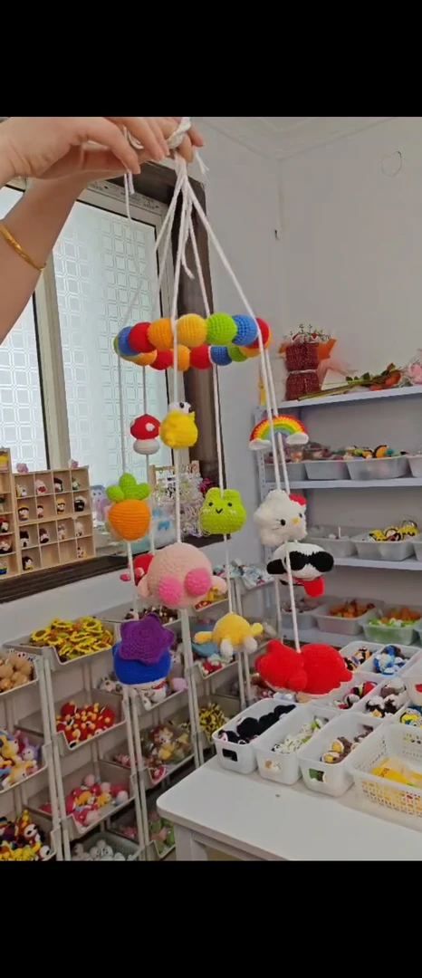 diy纯手工钩织婴儿床铃可转动可定制