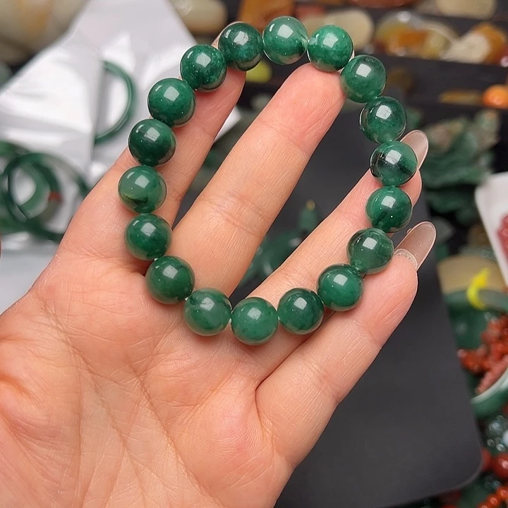 石英质玉（非洲翠）手串未镶嵌