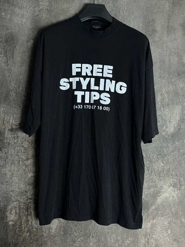 全新未使用 Balenciaga/巴黎世家 XS码*1/free字母印花短袖/03356