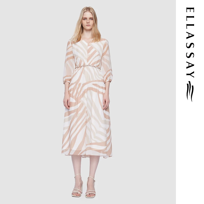 ELLASSAY歌力思2025夏季新款手工编绳简约连衣裙女E361Y23300