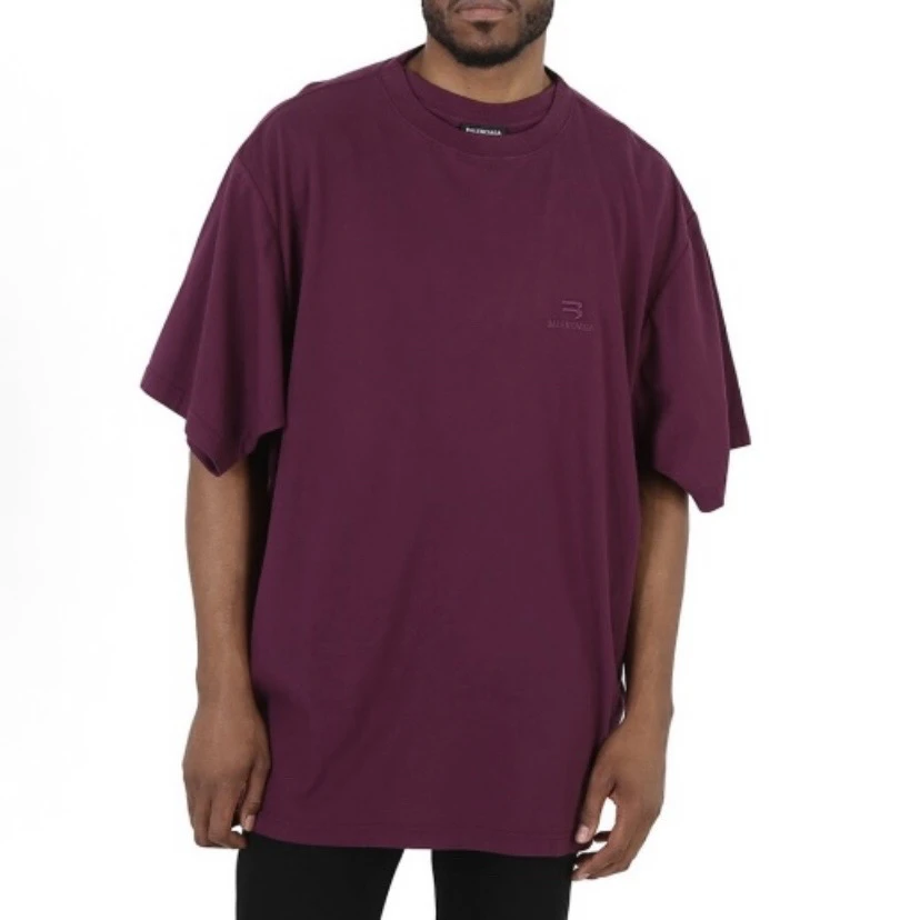 未使用 Balenciaga/巴黎世家 4883/紫色宽松短袖T恤/XS码全新带吊