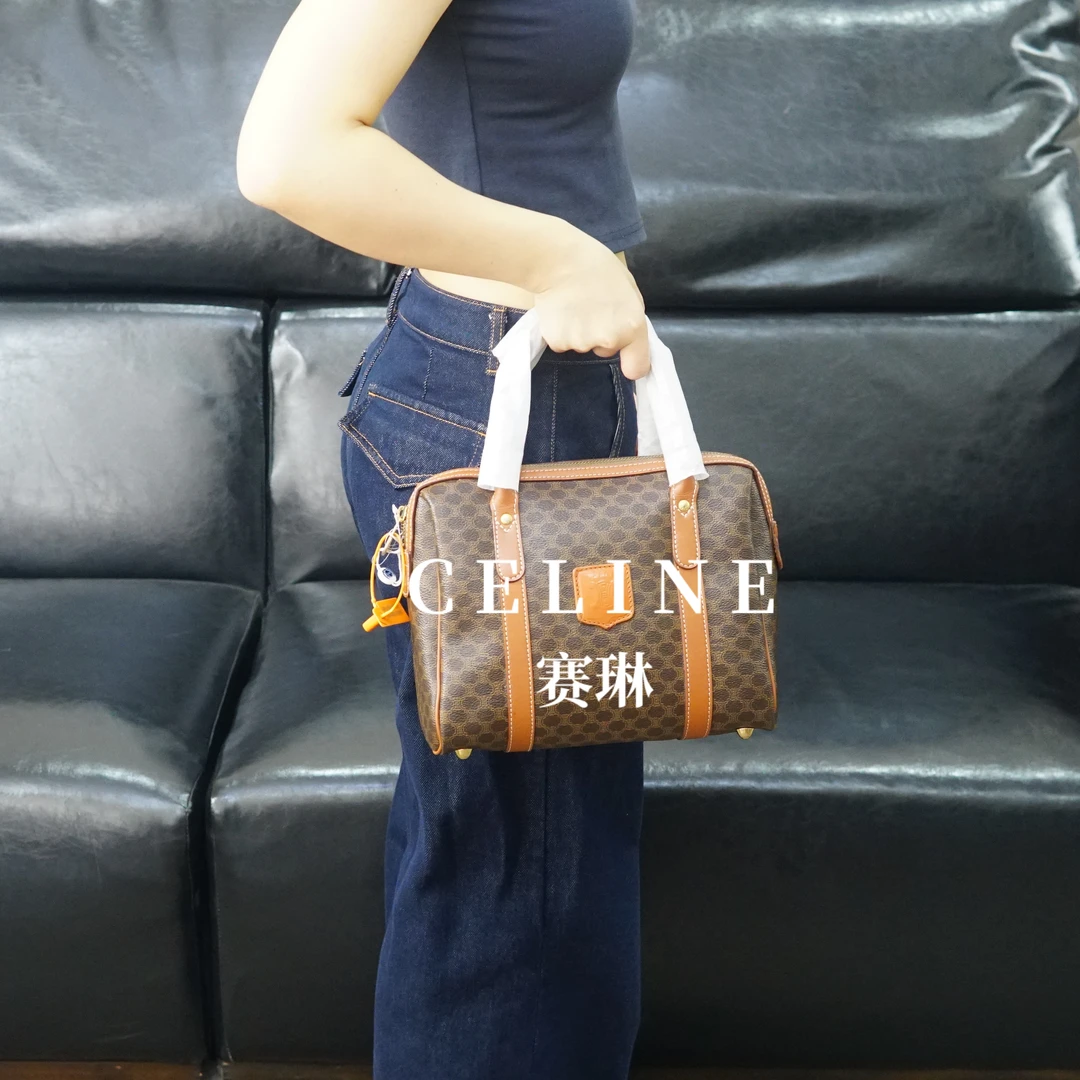 95新 Celine/思琳 老花枕头手提包/WJ01414030/4030