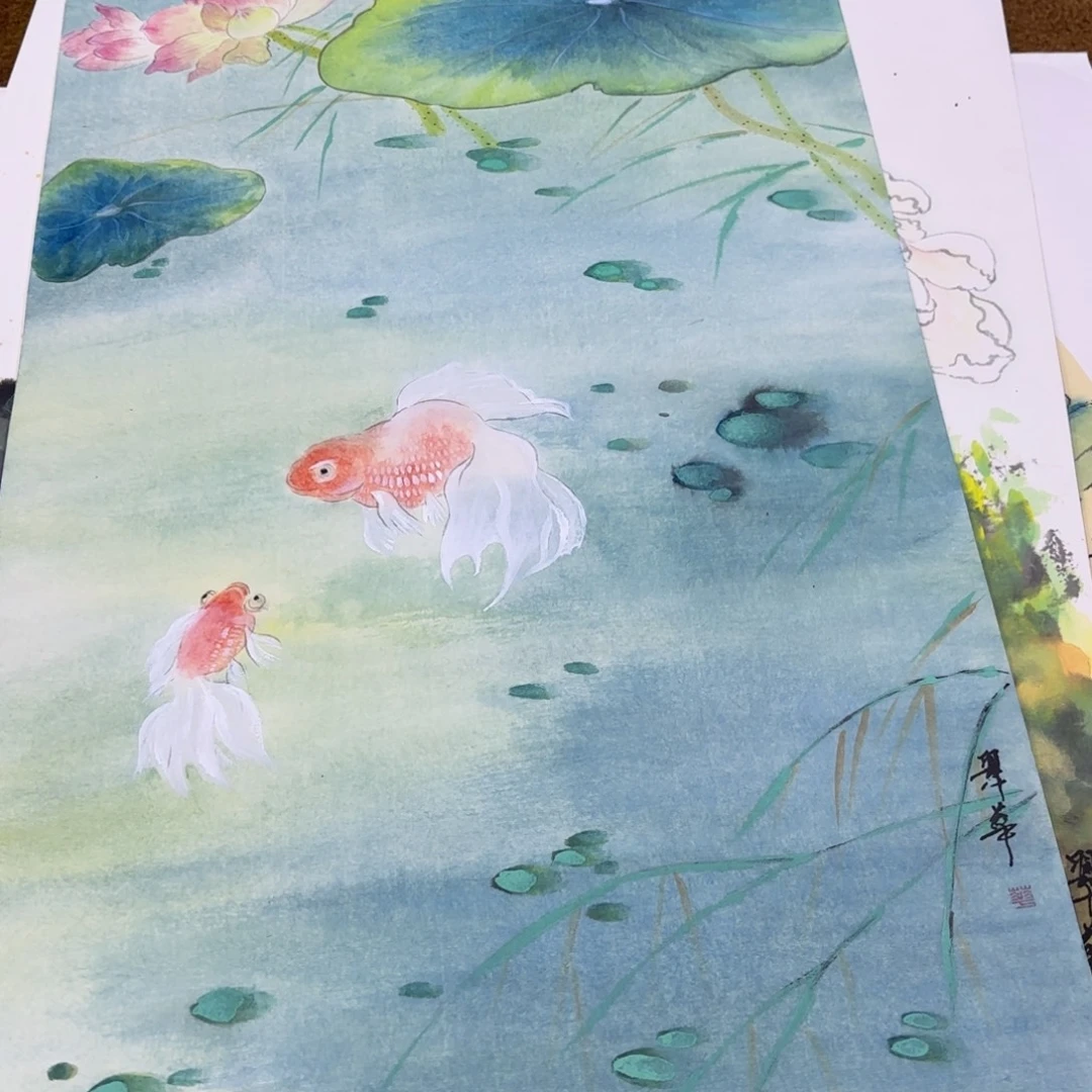 国画翠华卡纸作品艺