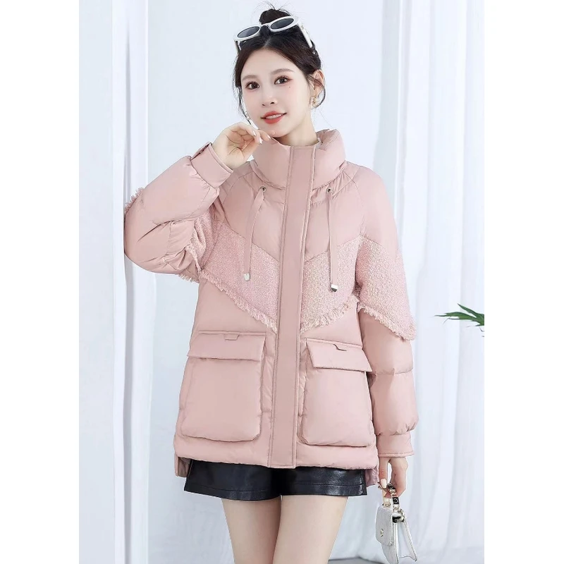 S5001百搭连帽宽松时尚女士简约白鸭绒秋冬羽绒服