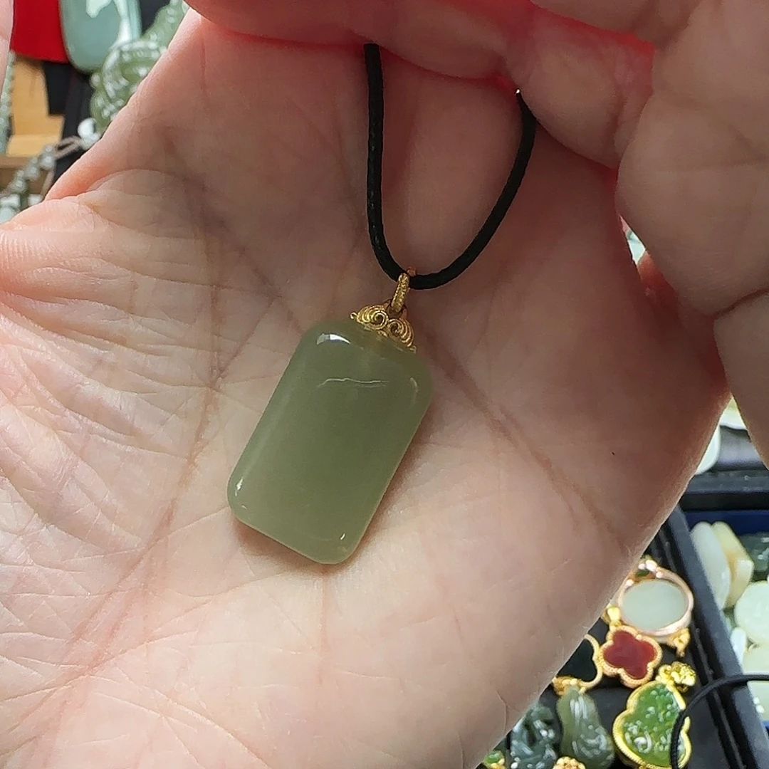 吊坠(不含链)银S925镶嵌和田玉