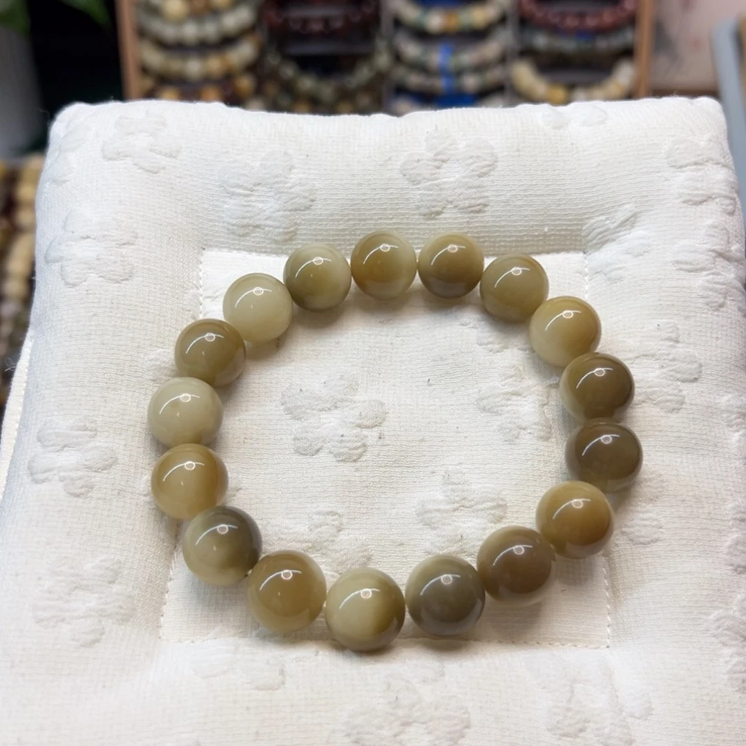 菩提根/象牙果手串卡13圆珠玉化微瑕