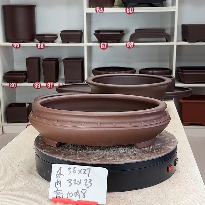 花盆紫砂弓肚椭圆