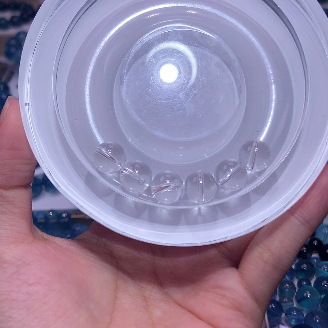 天然辰砂A**达白水晶10mm六粒