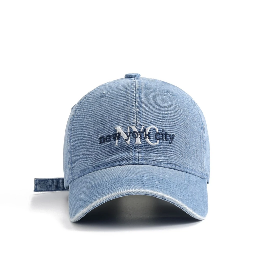 2025新款春夏牛仔棒球帽刺绣字母遮阳显脸小韩版透气鸭舌帽