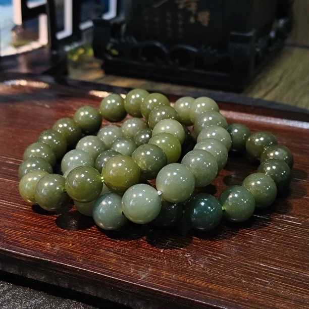 【书记甄选】天然和田玉单圈手链 多样性发一件 约12mm LK1252