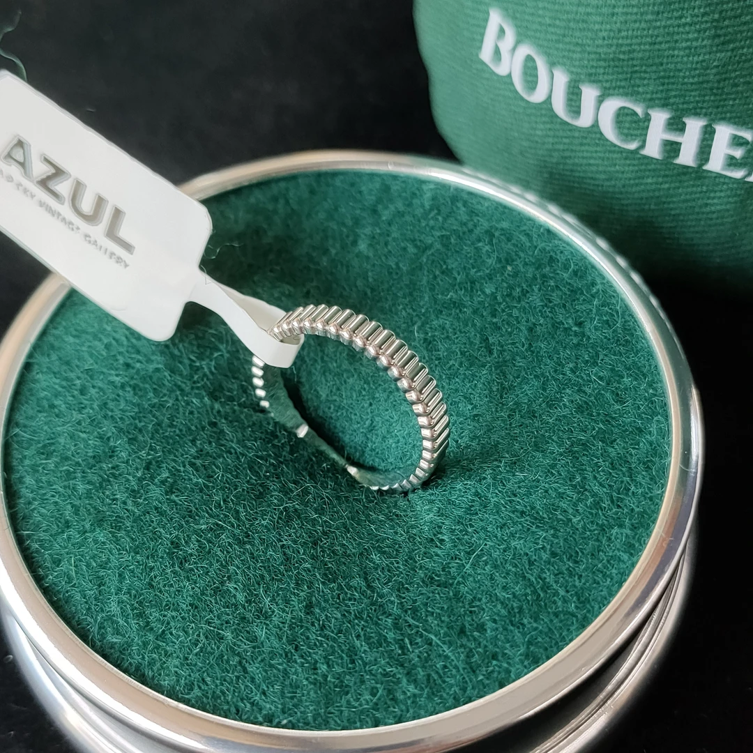 95新 Boucheron/宝诗龙 Azul25年750白金QUATRE系列52码戒指49623