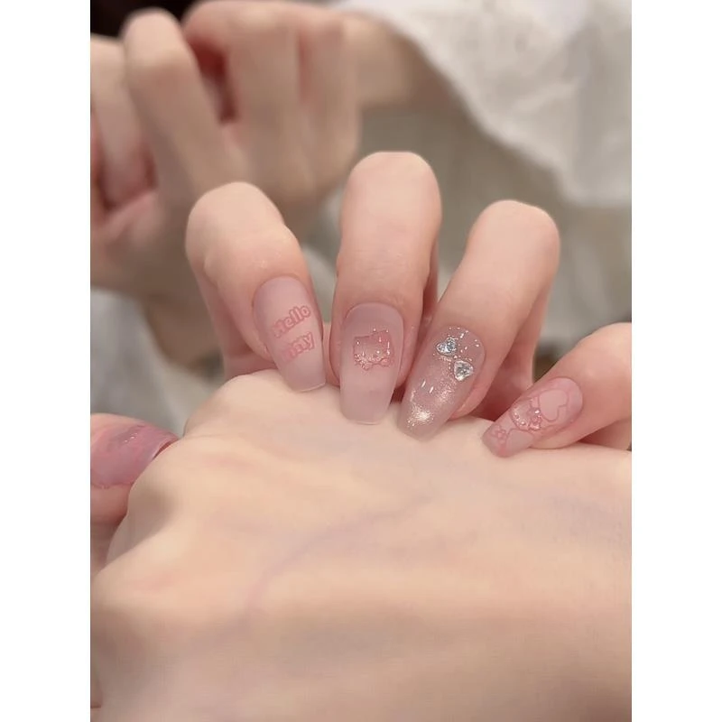 茉哉 I现货【Hello Kitty】纯手工定制拆卸穿戴甲A4483
