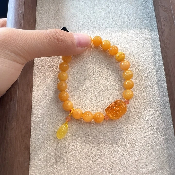 蜜蜡未镶嵌手链8.8mm蜜蜡手串