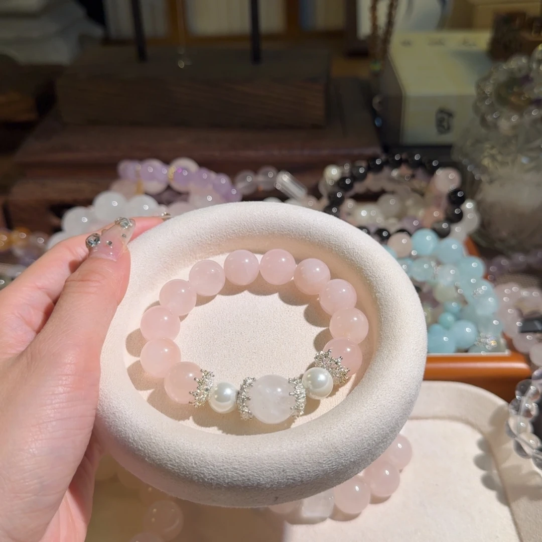 水晶手链未镶嵌西柚粉