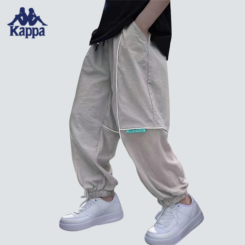 Kappa Kids卡帕夏季中大童休闲防蚊薄款运动长裤裤子-KP24173