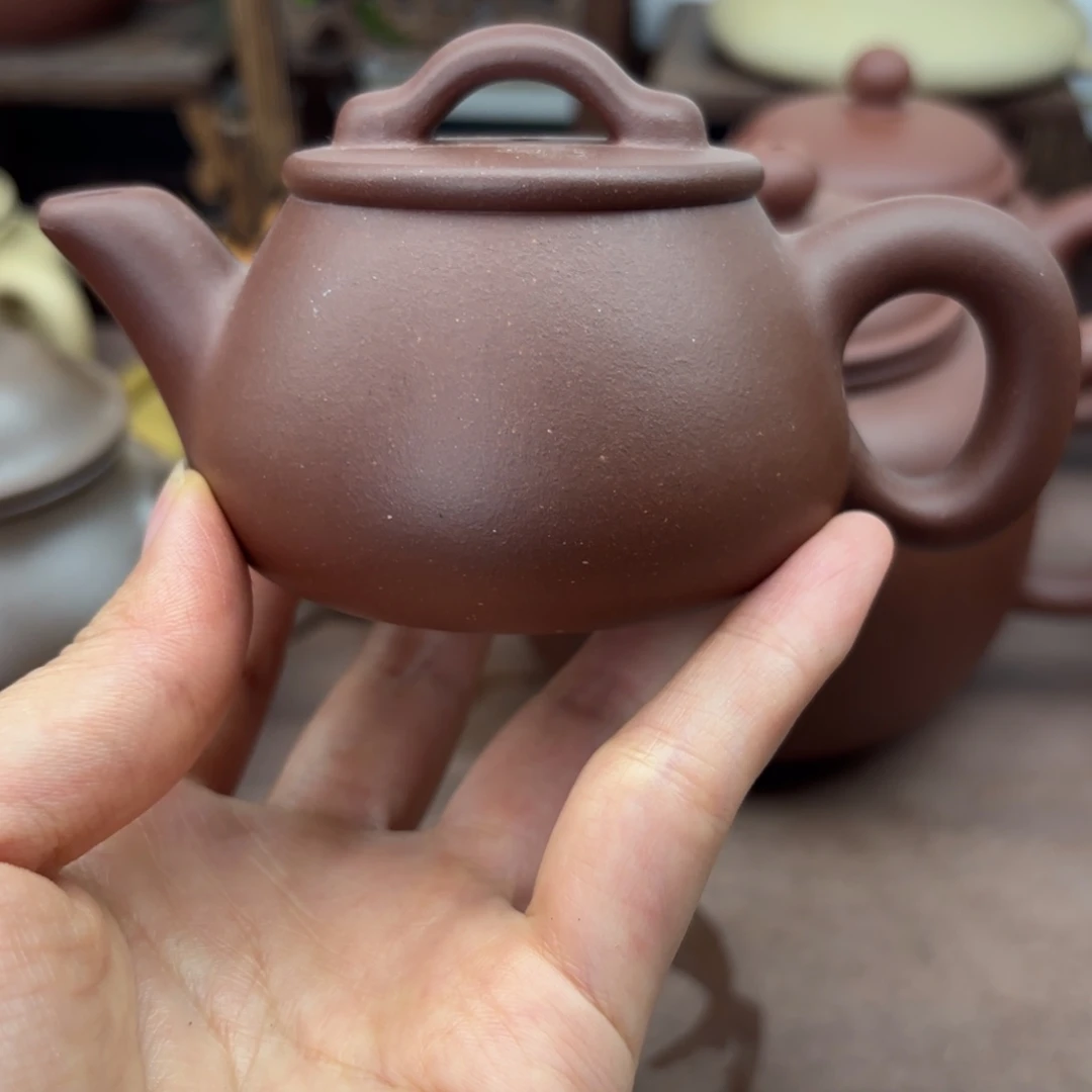 根***雕茶壶紫砂底槽清   小丑壶120微瑕
