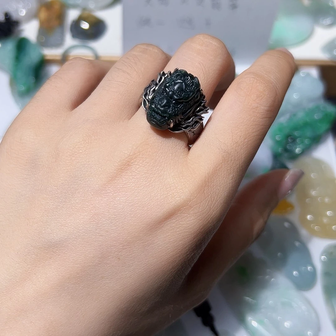 翡翠银S925镶嵌颈饰天然A货翡翠