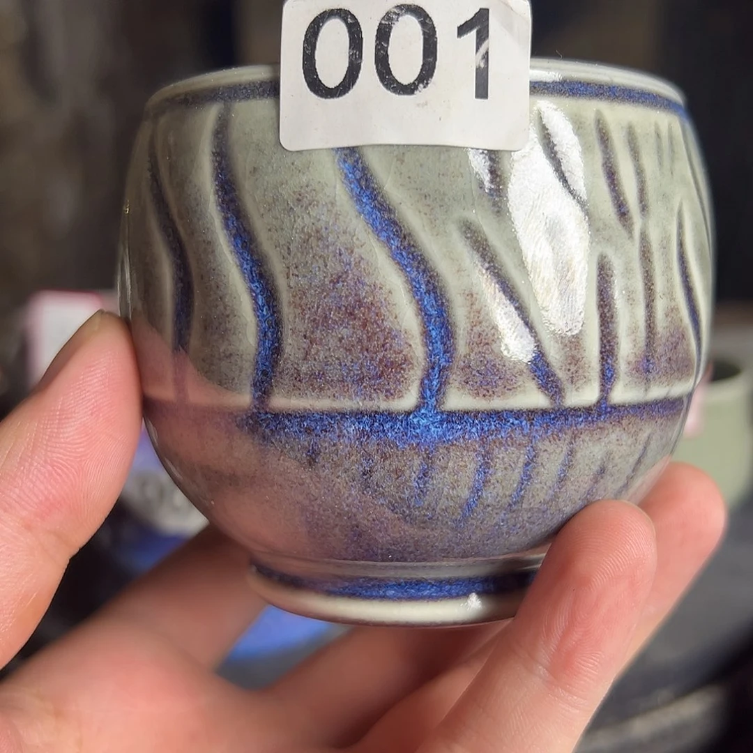 钧瓷炭烧拉坯精刻大容量主人杯