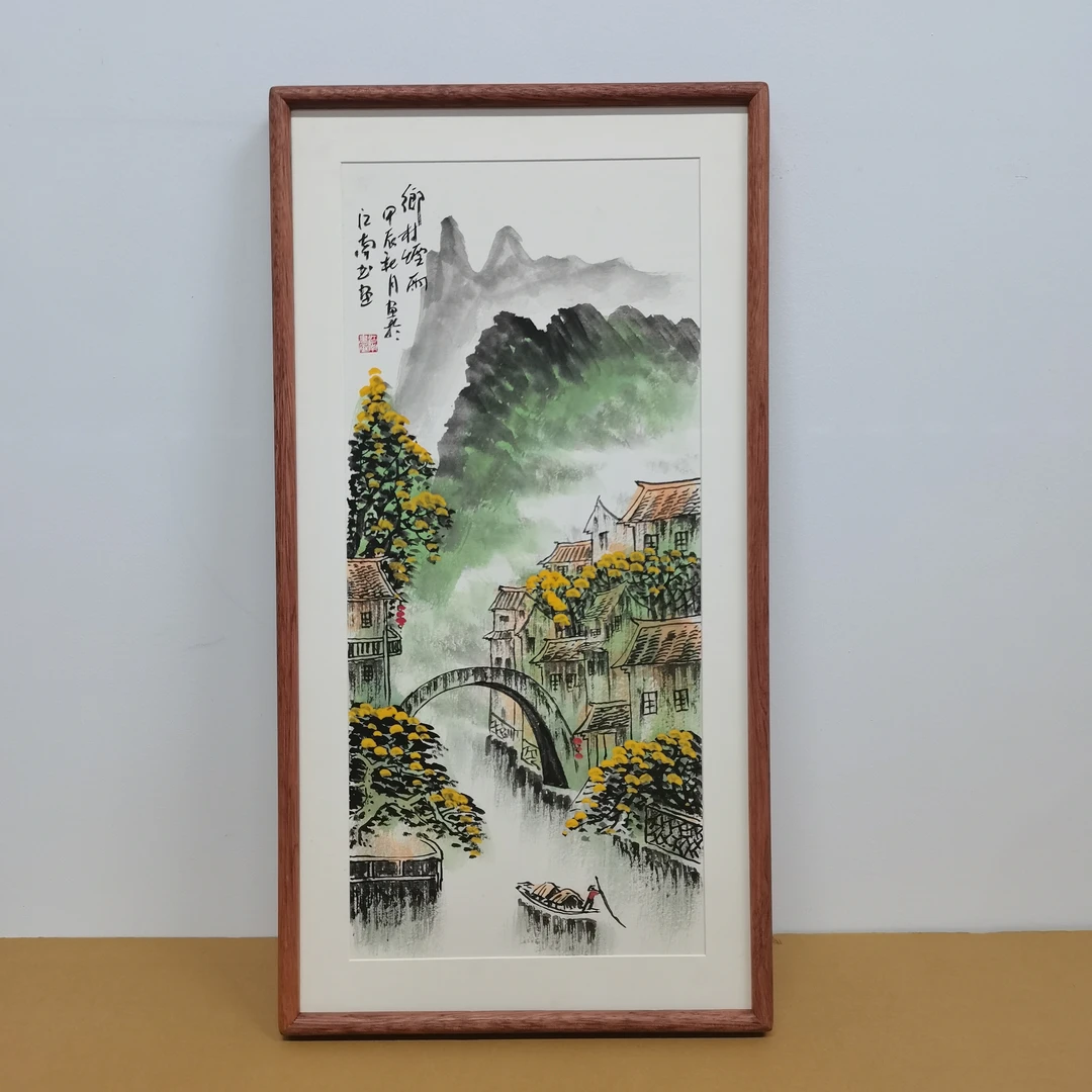 江南清韵/乡村烟雨-35*68cm挂画客厅卧室玄关书房茶室墙面可字画