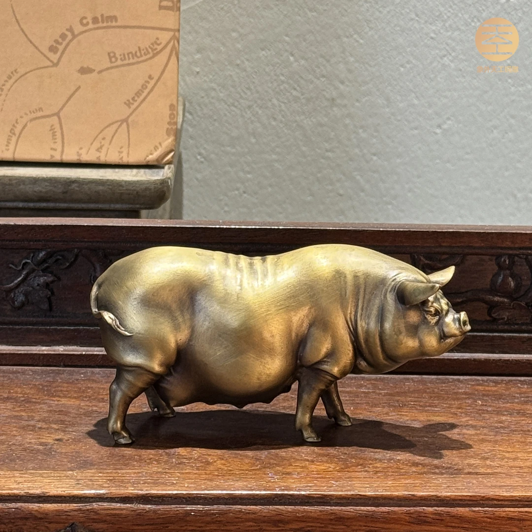 象外天工福润墩墩猪 猪  铜雕雕塑 摆件 家居 手工 动物十二生肖