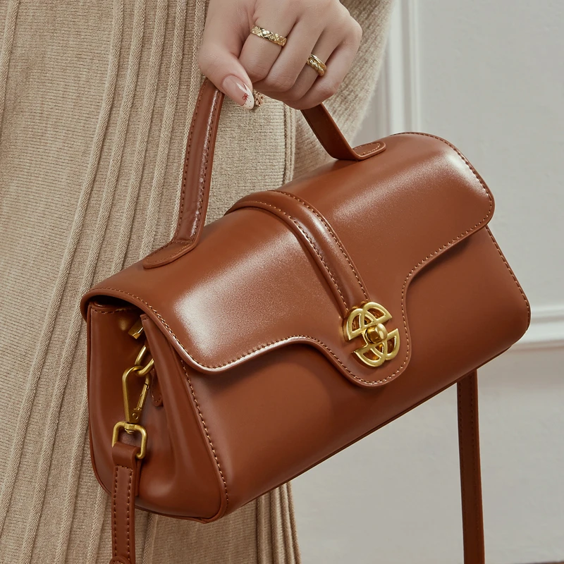 琳蒂袋鼠头层牛皮斜挎包2025新款真皮手提包生日礼物送老婆女朋友