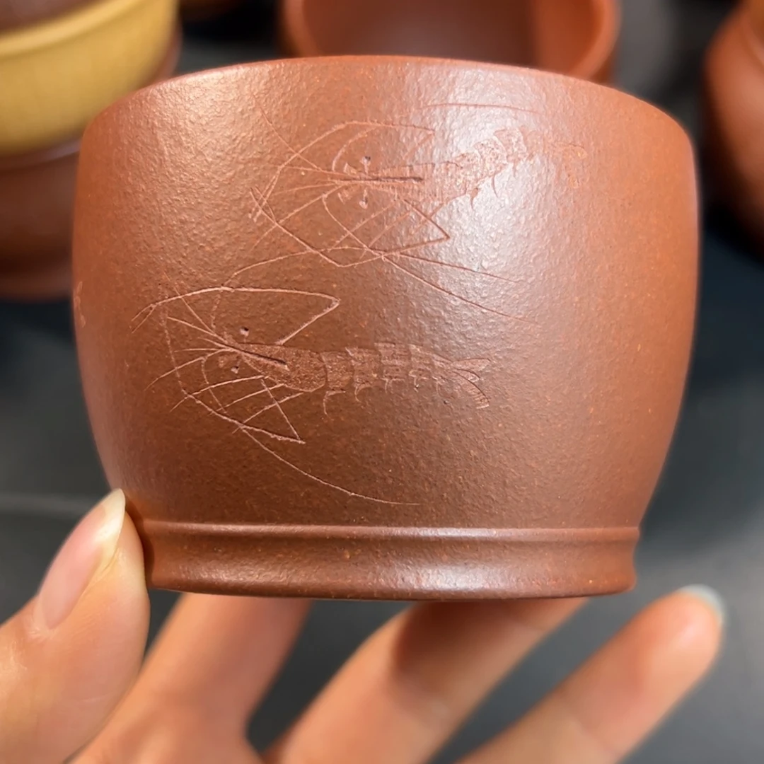 紫砂茶杯紫泥主人杯