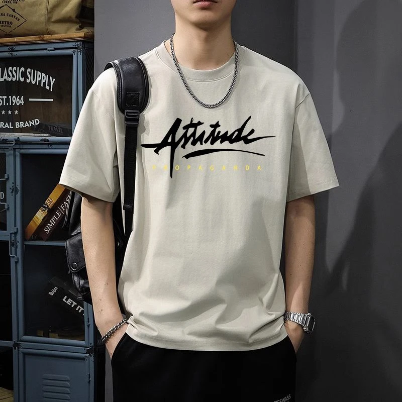 100短袖潮流上衣ins新款潮牌夏季休闲印花圆领宽松纯棉半袖vs男士