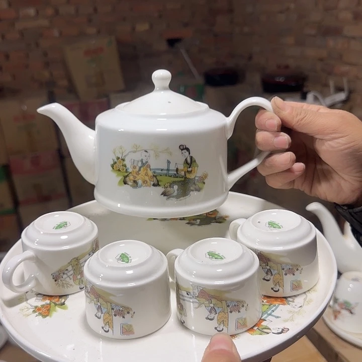 库存微瑕三娘教子多空茶壶一套容量500