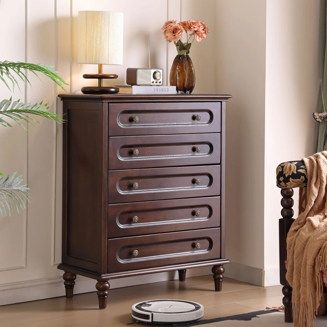 五斗柜藤美式复古见外包装民俗民风美式抽屉式客厅