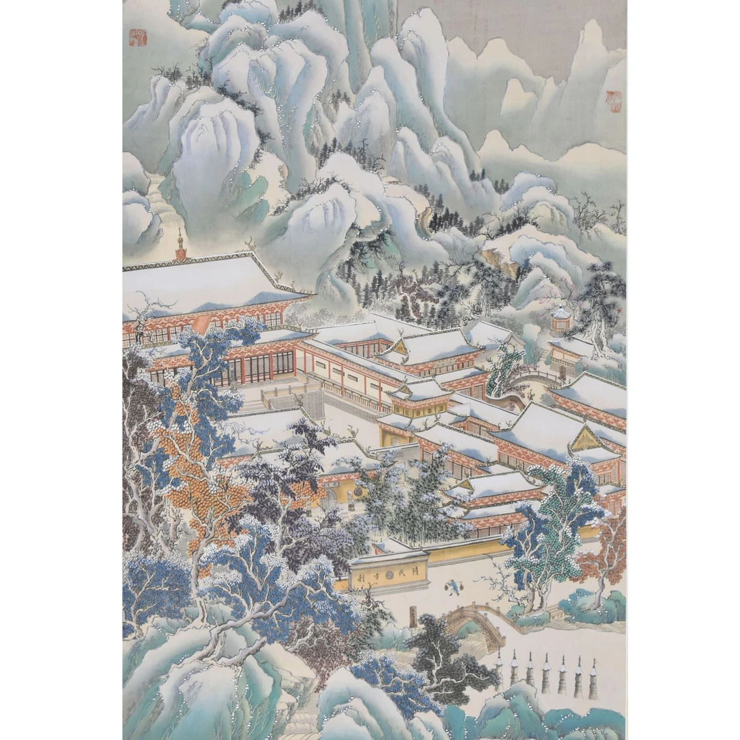 HM7050 衡山钧 天台揽胜 108X55cm 绢本立轴