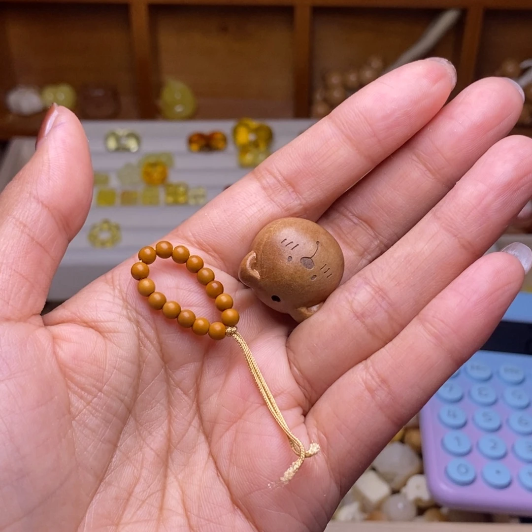 猴头核桃吊坠小熊棕跑