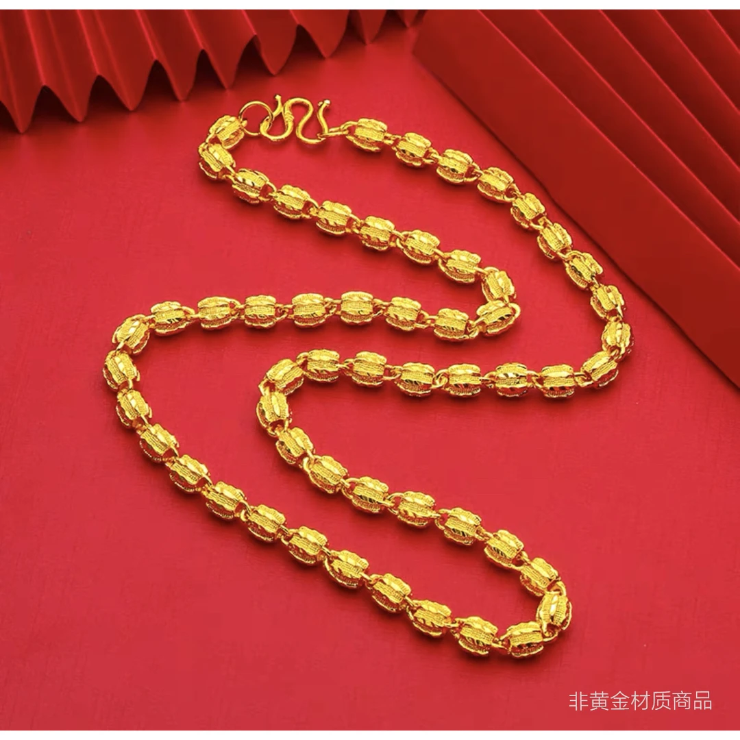 【万佳集团】鎏世金 GC35730159  橄榄项链 时尚饰品