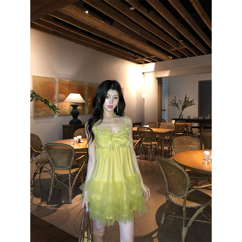 barbchill绿野仙踪吊带蓬蓬裙法式连衣裙夏季设计师A字裙仙气无袖